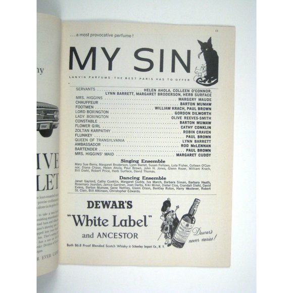 Playbill My Fair Lady Hellinger Theatre October 1959 Lola Fisher Mulhare - Picture 5 of 7